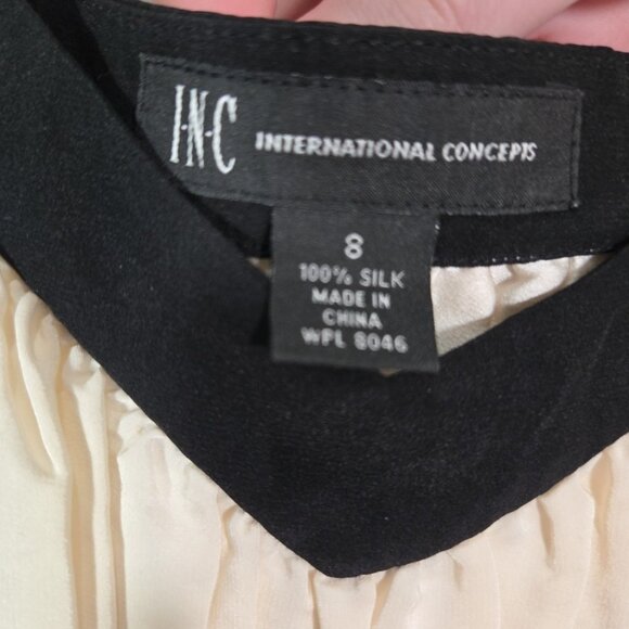 VTG Silk Babydoll Ruffle Contrast White Black Feminine Indie Sleaze Sweet Sz 8 M - Picture 8 of 8